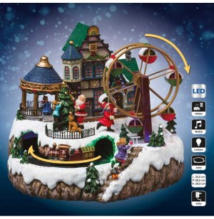 Village de no Ğl â décoration lumineuse musicale et animée â int