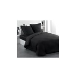 Housse de couette 100% coton - 220 x 240 cm - noir charbon