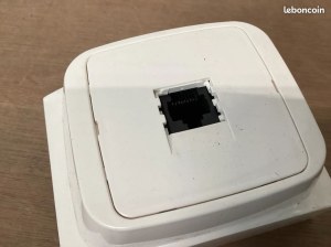 Prise murale Attema K40 RJ-45 / RNIS BLANC