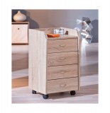 Caisson sur roulettes - novi - sonoma chêne