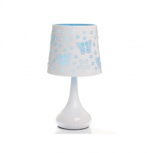 Lampe tactile papillons - bleu - système d'allumage au toucher