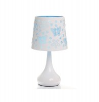 Lampe tactile papillons - bleu - système d'allumage au toucher