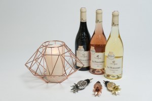 LOT DE PORTE BOUTEILLE/BOUGIE DECO