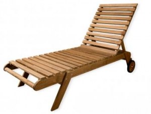 Chaise longue en Teck