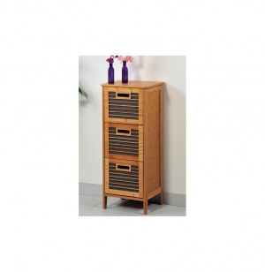 Commode en bambou 3 tiroirs - meuble de rangement