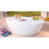 Table d'appoint - galaxy - fibre de verre blanc