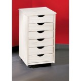 Caisson sur roulettes - 6 tiroirs - pin massif