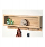 Etagère murale avec 4 crochets - meuble de rangement