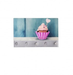 Portemanteau 5 crochets avec tableau magnétique - cupcake