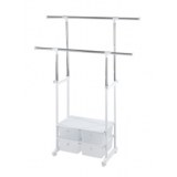 Portant à vêtements avec 4 tiroirs - white star - rangement