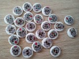 X 25 boutons en bois tête de mort