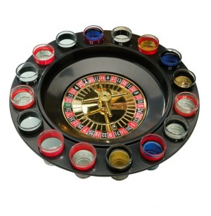 Jeu de roulette à boire avec 16 verres à shot et 2 billes