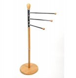 Porte serviettes en métal et bambou - 3 barres de séchage