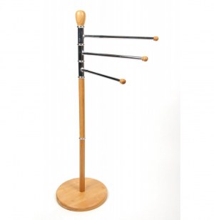 Porte serviettes en métal et bambou - 3 barres de séchage