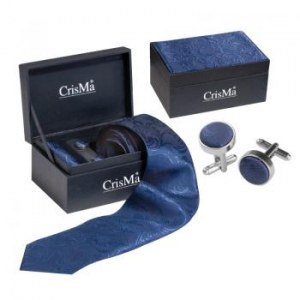 SET HOMME CRAVATE BLEU PAISLEY