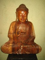 Boudha bois sculpté simple