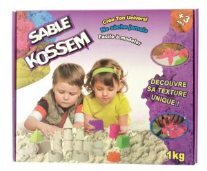 BOITE ASSORTIE AVEC 1 KG DE SABLE MAGIQUE KOSSEM