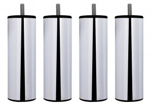 Pieds de lit Métal Chromé hauteur 150 mm ø 51 mm