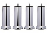 Pieds de lit Métal Chromé avec socle Ø70mm hauteur 150mm Ø51mm