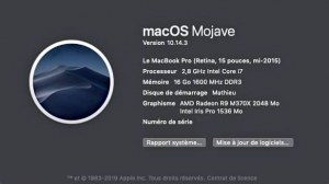 Lot de Mackbook 15 '' Retina -  Core i5 - RAM 16Go - 1To SSD.