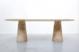 TABLE RECTANGULAIRE MARBRE TRAVERTIN STELLA MEUBLES