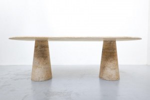 TABLE RECTANGULAIRE MARBRE TRAVERTIN STELLA MEUBLES