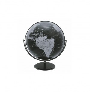 Globe terrestre politique - 30 cm - laqué noir