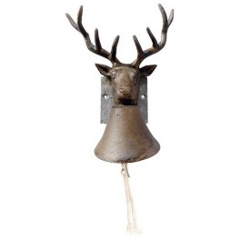 Cloche en fonte - cerf - décoration de jardin