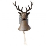 Cloche en fonte - cerf - décoration de jardin