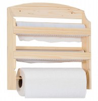 Porte rouleaux en bois pour cuisine