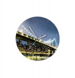 Horloge murale ronde en verre - brooklyn bridge