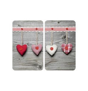 Planches à découper en verre - lot de 2 couvre plaques universels -