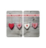 Planches à découper en verre - lot de 2 couvre plaques universels -