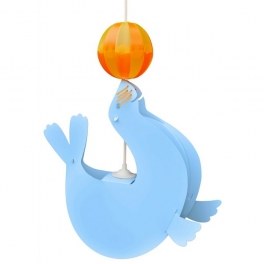 Lampe de suspension otarie avec ballon - bleu - luminaire