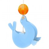 Lampe de suspension otarie avec ballon - bleu - luminaire