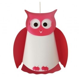 Lampe de suspension hibou - rose - luminaire