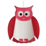 Lampe de suspension hibou - rose - luminaire