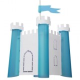 Lampe de suspension château fort - blanc et bleu - luminaire