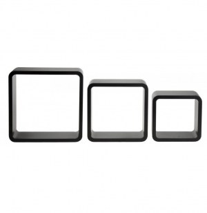 Etagères murales cubes - lot de 3 - noir