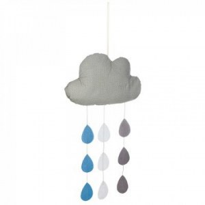 Suspension nuage et gouttes bleu et gris