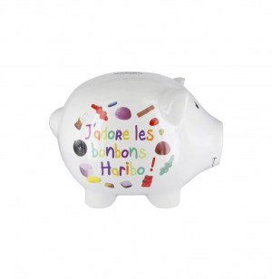 Tirelire j'adore les bonbons - haribo - blanc