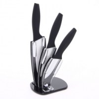 Bloc de 3 couteaux avec lames en céramique - manches douceur - ustens