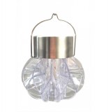 Lampe solaire à suspendre - transparent - inox - luminaire extérieur