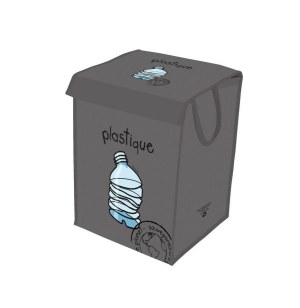 Bac à tri - plastique - gris