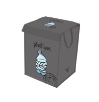 Bac à tri - plastique - gris