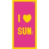 Drap de bain microfibre - i love sun - accessoire salle de bain