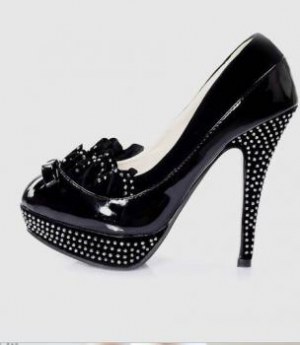 Escarpins à talons en PU Noir