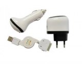 CHARGEUR VOITURE+SECTEUR TELEPHONE IPHONE 3G/3GS/ 4