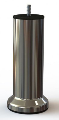 Pieds de lit Métal Couleur Inox Brossé hauteur 150mm Ø51mm avec socle Ø70mm