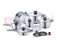 Lot de sets de 16 ustensiles de cuisine en acier inoxydable de marque swissline